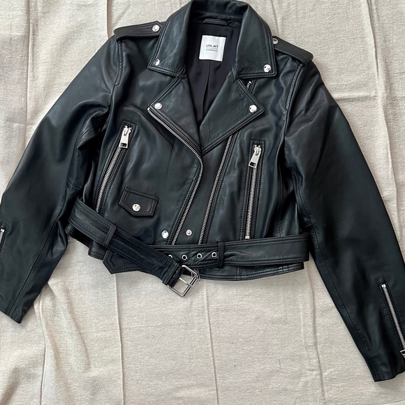 Women’s Luxe LTH JKT Handmade Best Seller Black Leather Biker Jacket (Large) - Picture 11 of 15